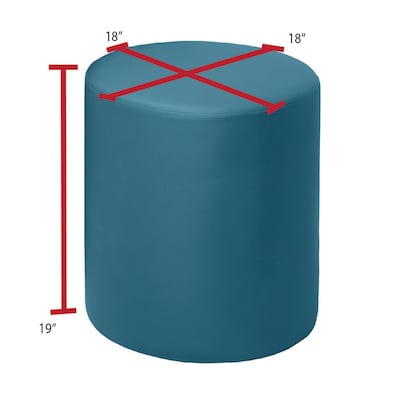 Regency Logan Vinyl Round Ottoman, Peacock Teal, 4/Set (N6262PT4PK)