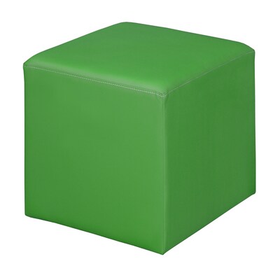 Regency Jean Vinyl Square Stool Ottoman, Envy Green (N6263EG)