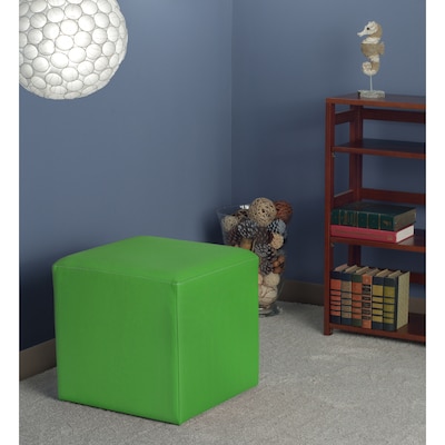 Regency Jean Vinyl Square Stool Ottoman, Envy Green (N6263EG)