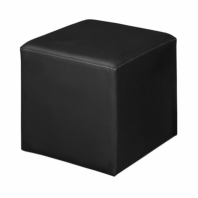 Regency Jean Vinyl Square Stool Ottoman, Black (N6263BK)