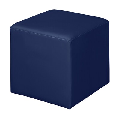 Regency Jean Vinyl Square Stool Ottoman, Naval Blue (N6263NB)