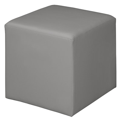 Regency Jean Vinyl Square Stool Ottoman, Grey (N6263GY)