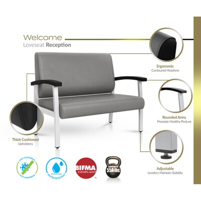 Regency Welcome 46"W Vinyl Loveseat, Grey (CH3903GVL)