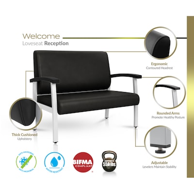 Regency Welcome 46"W Vinyl Loveseat, Black (CH3903BVL)
