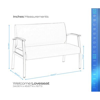 Regency Welcome 46"W Vinyl Loveseat, Black (CH3903BVL)