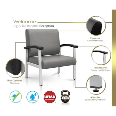 Regency Welcome Vinyl Bariatric Guest Chair, Grey (CH3902GVL)
