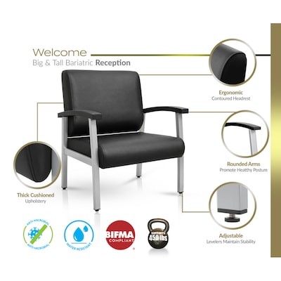 Regency Welcome Vinyl Bariatric Guest Chair, Black (CH3902BVL)
