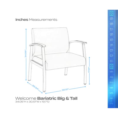 Regency Welcome Vinyl Bariatric Guest Chair, Black (CH3902BVL)