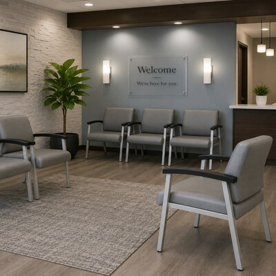 Regency Welcome Vinyl Guest Chair, Grey (CH3901GVL)