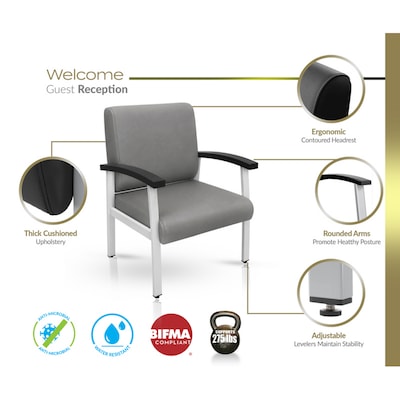 Regency Welcome Vinyl Guest Chair, Grey (CH3901GVL)