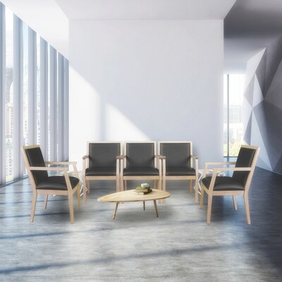 Regent WallGuard Vinyl Guest Chair, Noble Oak/Black (9875NOBK)
