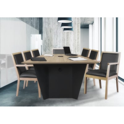 Regent WallGuard Vinyl Guest Chair, Noble Oak/Black (9875NOBK)