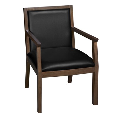 Regent WallGuard Vinyl Guest Chair, Neo Walnut/Black (9875NWBK)