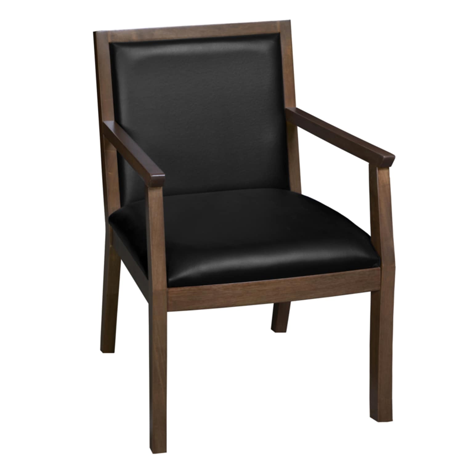 Regent WallGuard Vinyl Guest Chair, Neo Walnut/Black (9875NWBK)