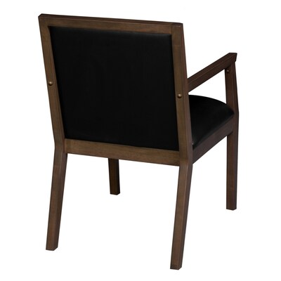 Regent WallGuard Vinyl Guest Chair, Neo Walnut/Black (9875NWBK)