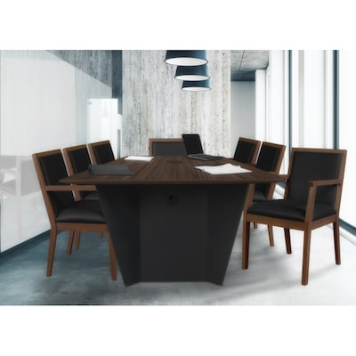 Regent WallGuard Vinyl Guest Chair, Neo Walnut/Black (9875NWBK)