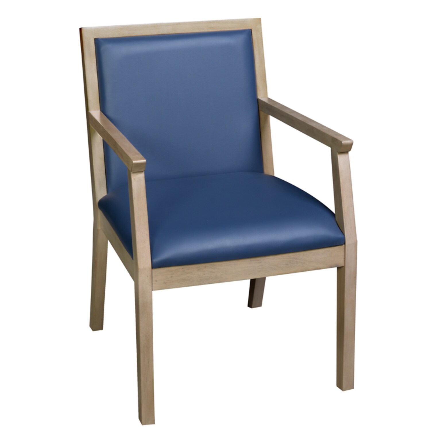 Regent WallGuard Vinyl Guest Chair, Noble Oak/Navy Blue (9875NONV)