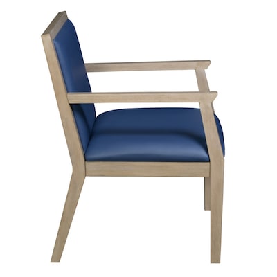 Regent WallGuard Vinyl Guest Chair, Noble Oak/Navy Blue (9875NONV)