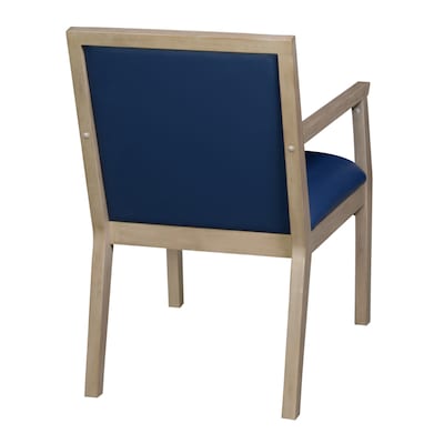 Regent WallGuard Vinyl Guest Chair, Noble Oak/Navy Blue (9875NONV)