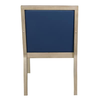 Regent WallGuard Vinyl Guest Chair, Noble Oak/Navy Blue (9875NONV)
