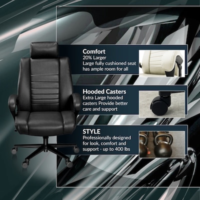 Regency DuraForce Big & Tall Ergonomic Executive Chair, 400 lb. Capacity, Black (DUR001BK)