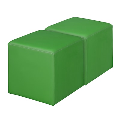 Regency Jean Vinyl Square Ottoman, Envy Green, 2/Set (N6263EG2PK)