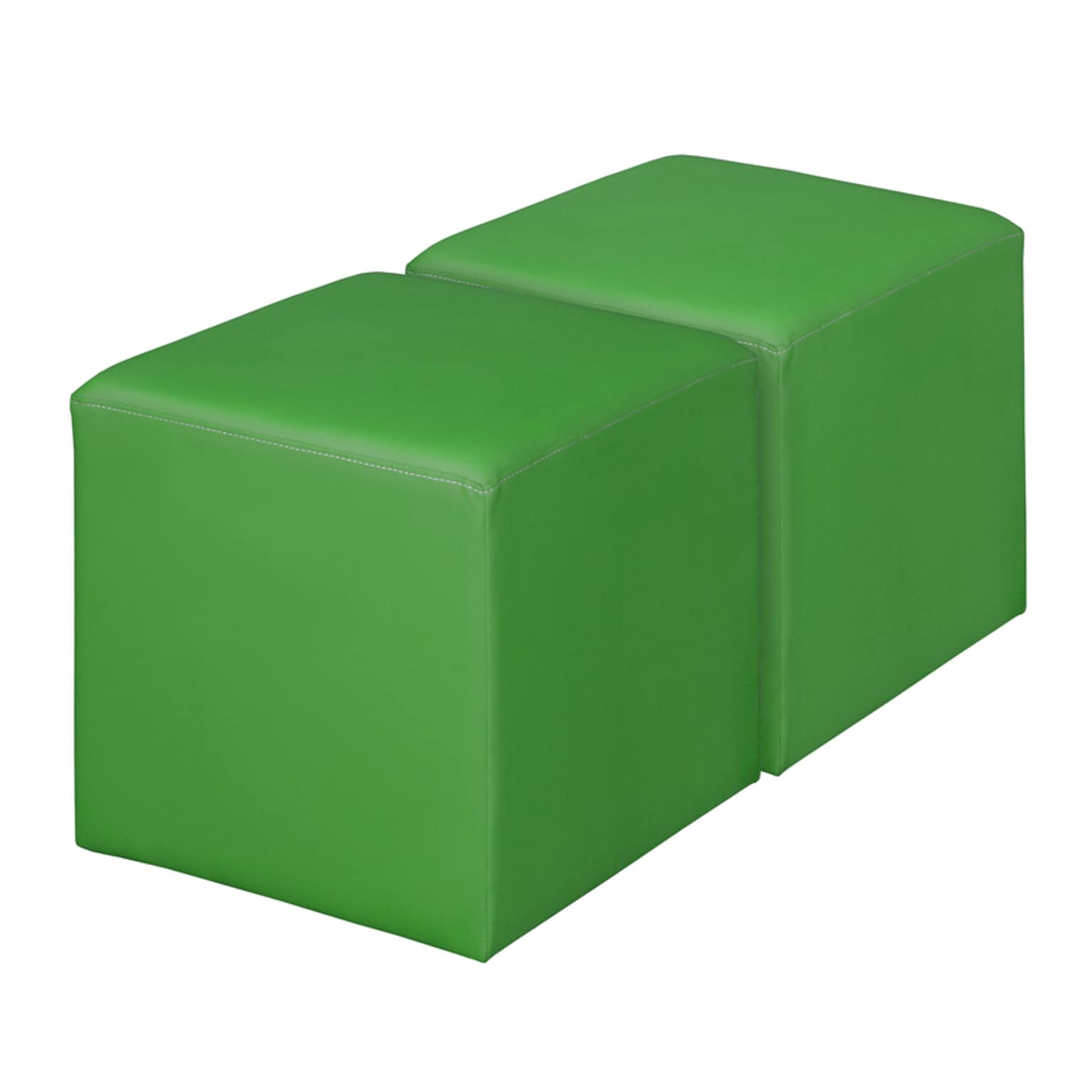Regency Jean Vinyl Square Ottoman, Envy Green, 2/Set (N6263EG2PK)