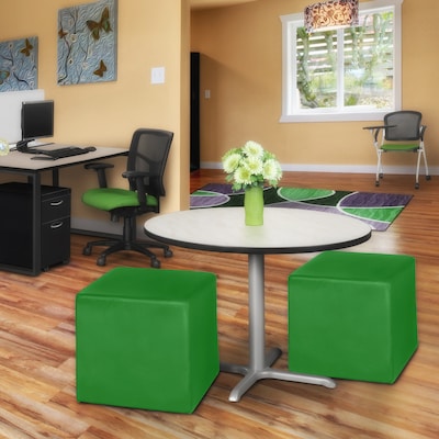 Regency Jean Vinyl Square Ottoman, Envy Green, 2/Set (N6263EG2PK)