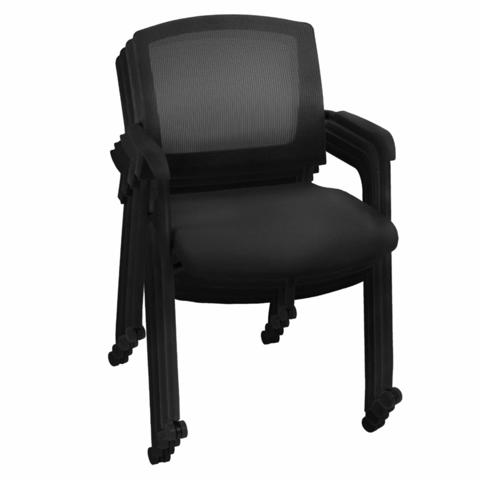 Regency Knight Mesh Guest Chair, Black, 4/Pack (5675CBK4PK)
