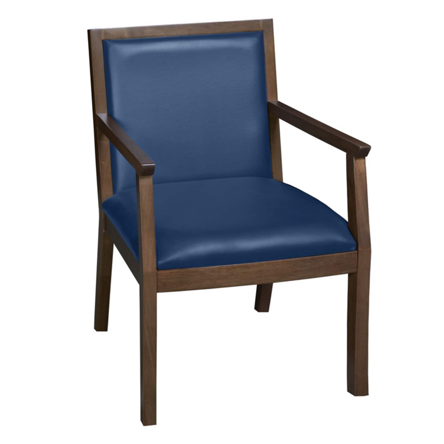 Regent WallGuard Vinyl Guest Chair, Neo Walnut/Navy Blue (9875NWNV)