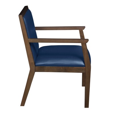 Regent WallGuard Vinyl Guest Chair, Neo Walnut/Navy Blue (9875NWNV)