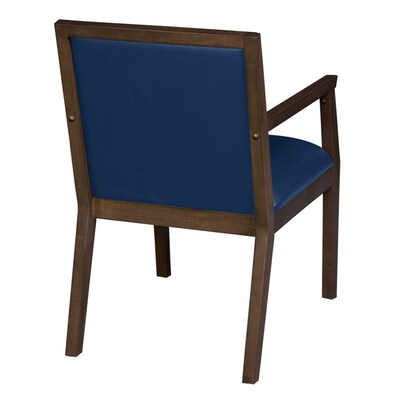 Regent WallGuard Vinyl Guest Chair, Neo Walnut/Navy Blue (9875NWNV)