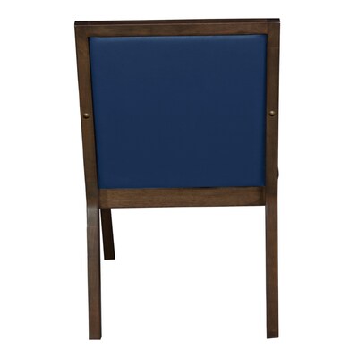 Regent WallGuard Vinyl Guest Chair, Neo Walnut/Navy Blue (9875NWNV)