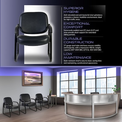 Regency Victor Big & Tall Vinyl Guest Chair, Black (407-VAM-BK)