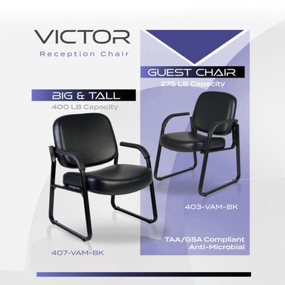 Regency Victor Vinyl Guest Chair, Black (403-VAM-BK)