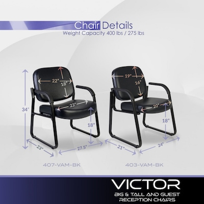 Regency Victor Vinyl Guest Chair, Black (403-VAM-BK)