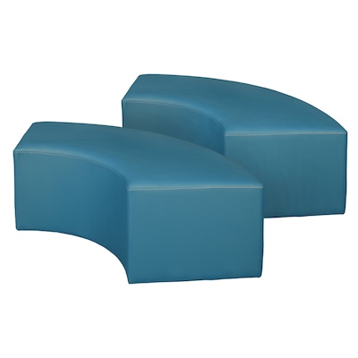 Regency Aurora Vinyl Curved Ottoman, Peacock Teal, 2/Set (N6265PT2PK)
