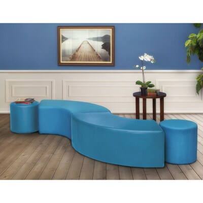 Regency Aurora Vinyl Curved Ottoman, Peacock Teal, 2/Set (N6265PT2PK)