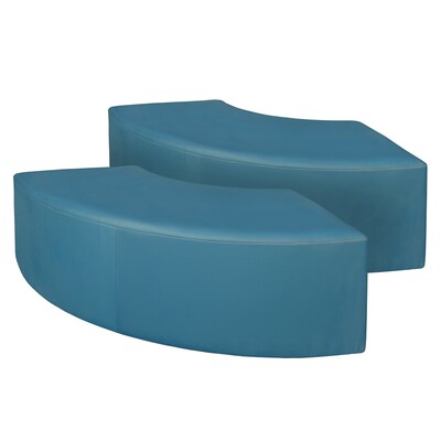 Regency Aurora Vinyl Curved Ottoman, Peacock Teal, 2/Set (N6265PT2PK)