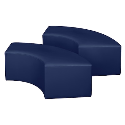 Regency Aurora Vinyl Curved Ottoman, Naval Blue, 2/Set (N6265NB2PK)