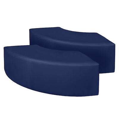 Regency Aurora Vinyl Curved Ottoman, Naval Blue, 2/Set (N6265NB2PK)