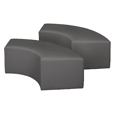 Regency Aurora Vinyl Curved Ottoman, Grey, 2/Set (N6265GY2PK)