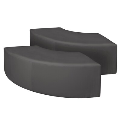 Regency Aurora Vinyl Curved Ottoman, Grey, 2/Set (N6265GY2PK)