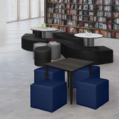 Regency Jean Vinyl Square Ottoman, Naval Blue, 4/Set (N6263NB4PK)