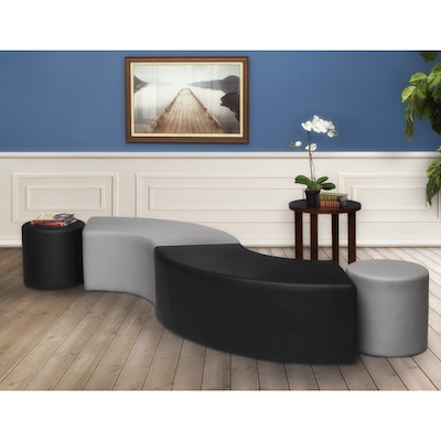 Regency Aurora Vinyl Curved Ottoman, Grey (N6265GY)
