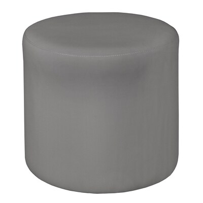 Regency Logan Vinyl Round Stool Ottoman, Grey (N6262GY)