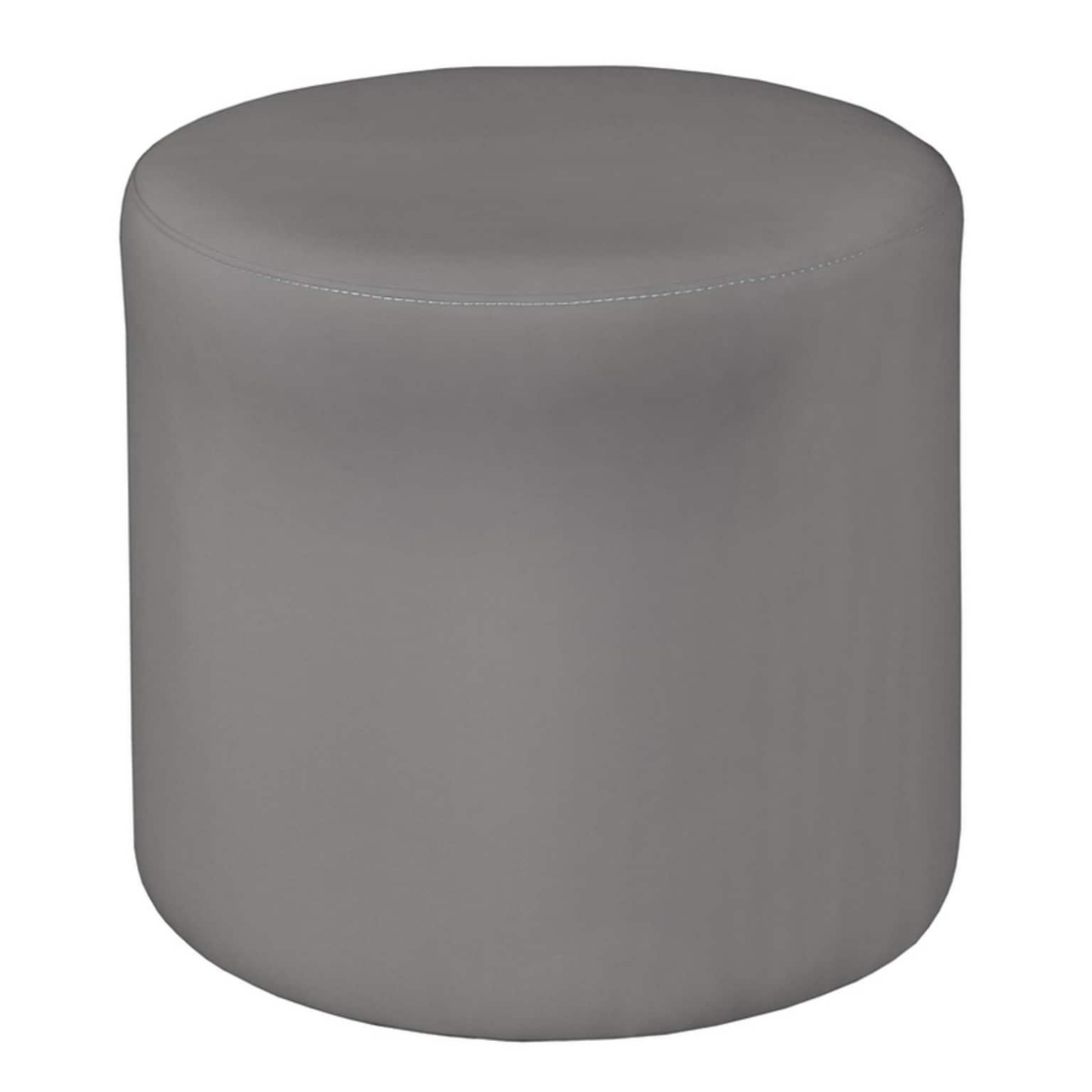 Regency Logan Vinyl Round Stool Ottoman, Grey (N6262GY)