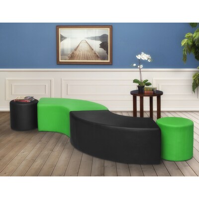 Regency Aurora Vinyl Curved Ottoman, Envy Green (N6265EG)