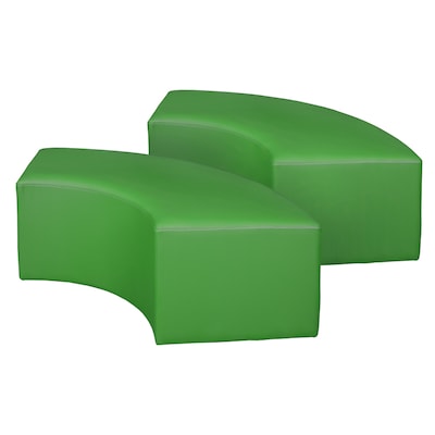 Regency Aurora Vinyl Curved Ottoman, Envy Green, 2/Set (N6265EG2PK)