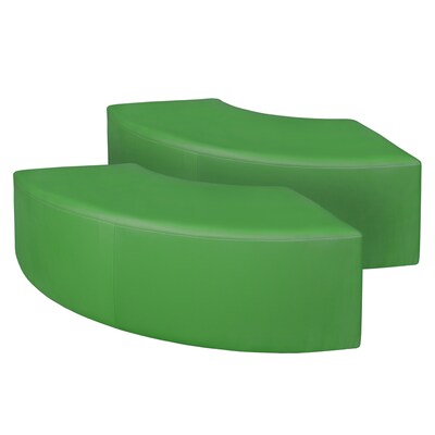 Regency Aurora Vinyl Curved Ottoman, Envy Green, 2/Set (N6265EG2PK)